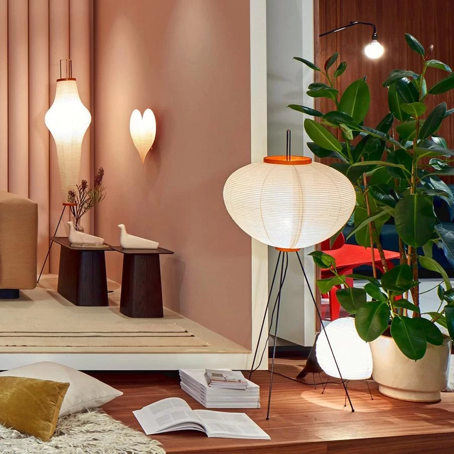 Modern Rice Paper Floor Lamp – Elegant Minimalist Design for Living Room – Soft Light Diffusion with Durable Metal Base 6