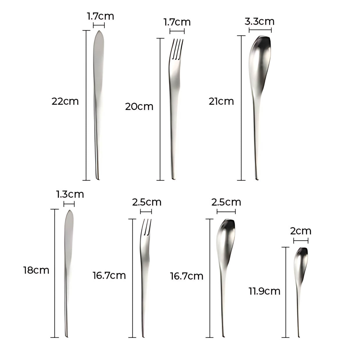 Modern Stainless Steel Cutlery Set – Ergonomic Flatware with Sculptural Design for Elegant Dining 7