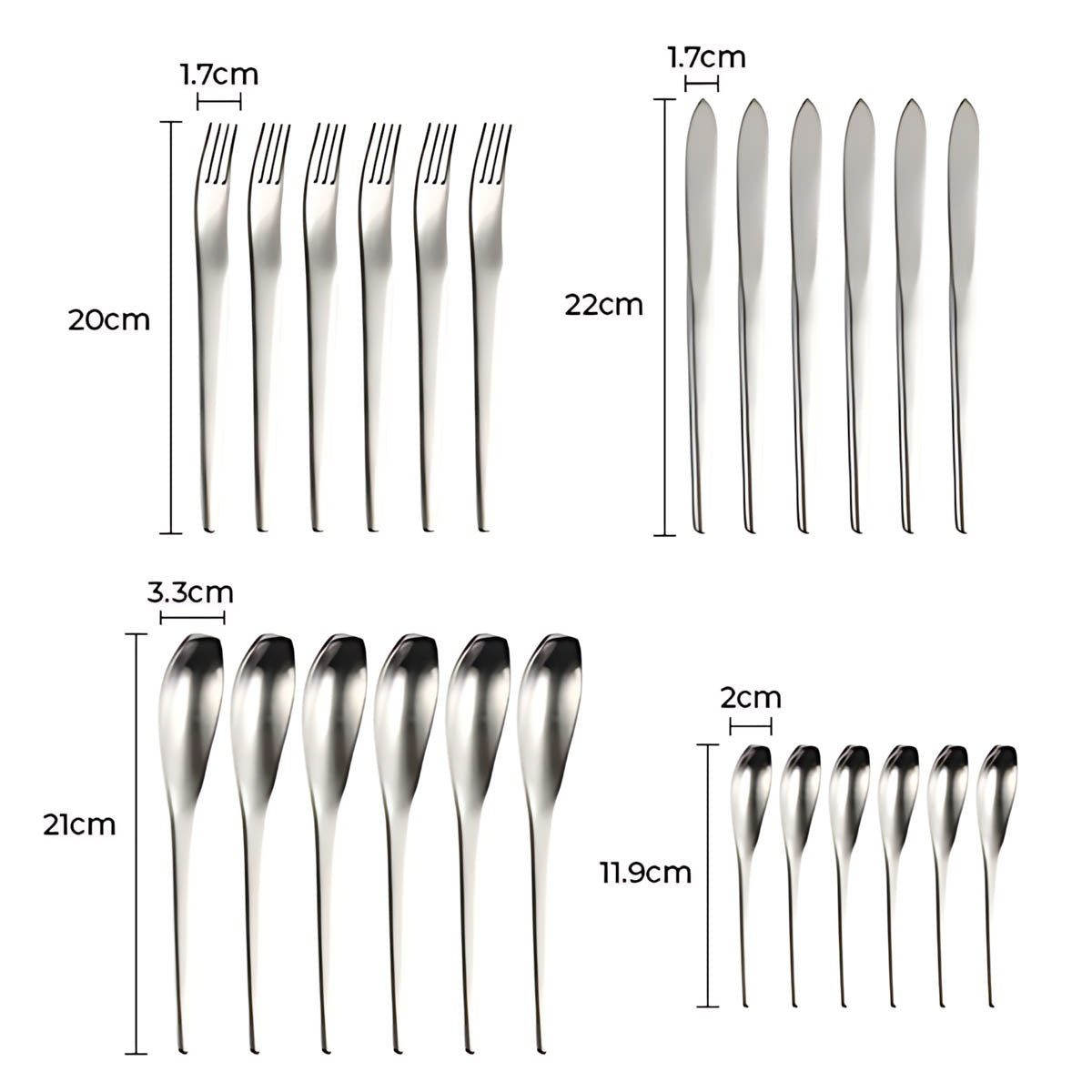 Modern Stainless Steel Cutlery Set – Ergonomic Flatware with Sculptural Design for Elegant Dining 9