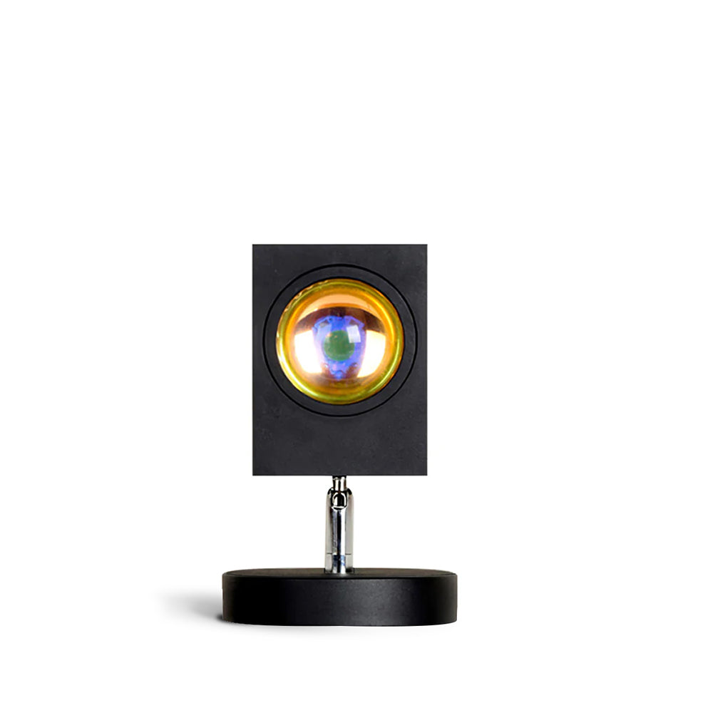 Modern Table Lamp with Color Projection – Anodized Aluminum LED Bedside Lamp in Sunset Red for Living Room or Bedroom 1