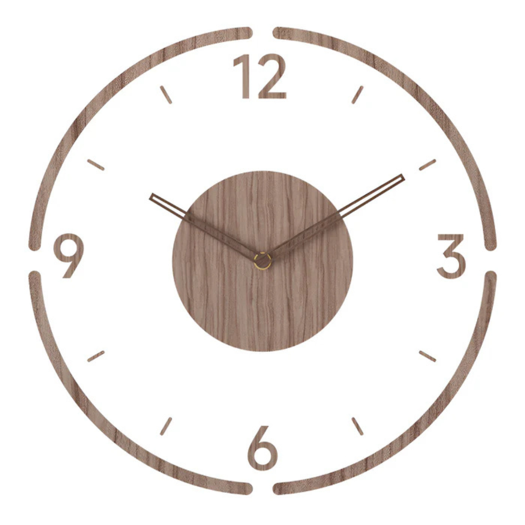 Modern Wall Clock 30 cm - Stylish Acrylic and Wood Design for Living Room Decor, Silent Quartz Mechanism 4