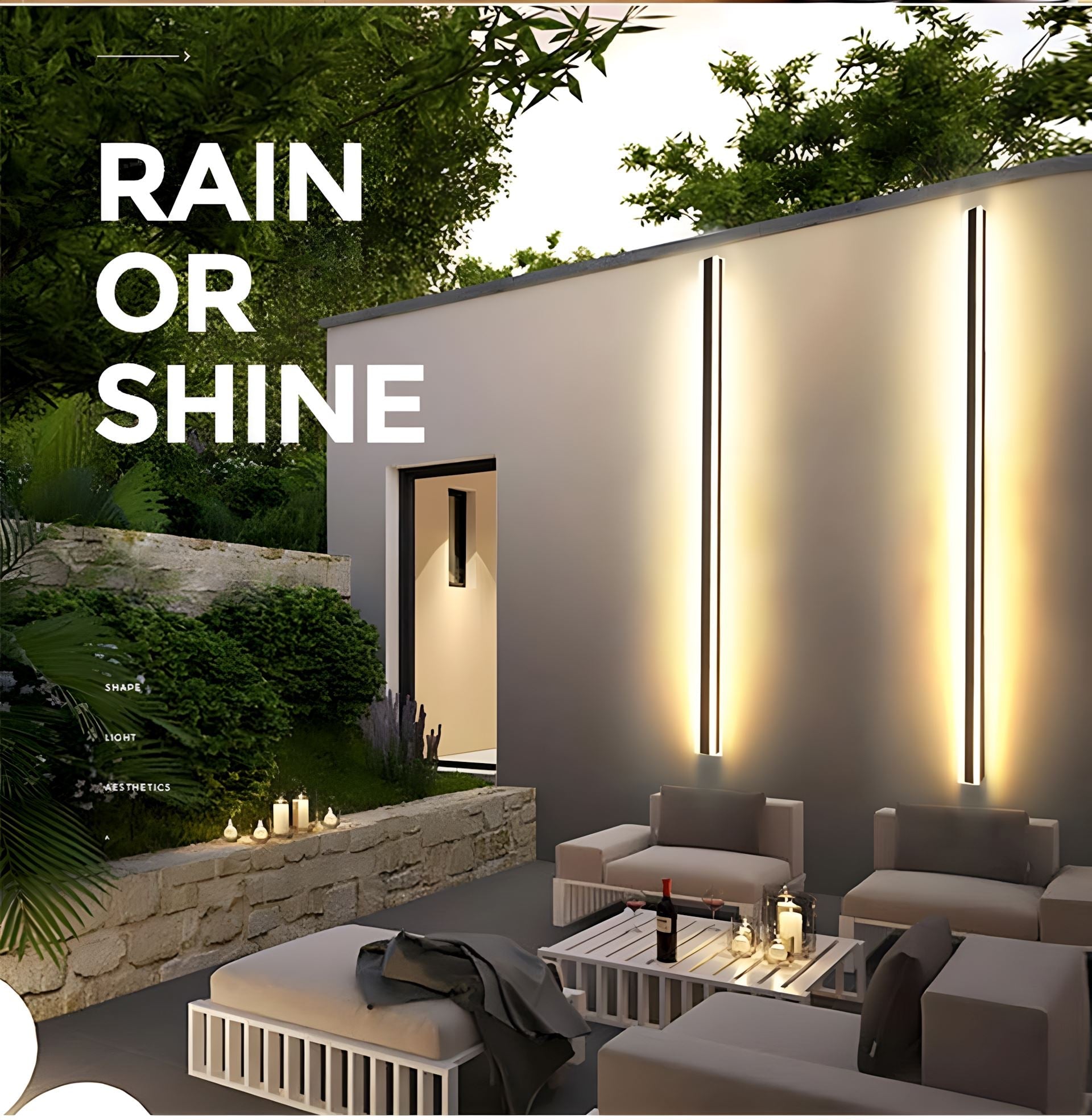 Modern Waterproof Black Outdoor Wall Light – IP65 LED Fixture with Dimmable Options for Patios and Gardens 2