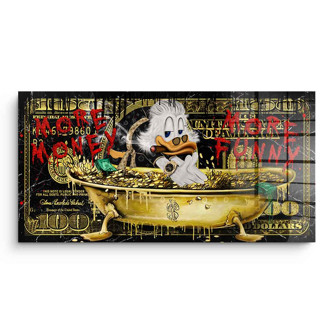More Money Duck Wall Art – Premium Acrylic Glass Framed Art, Ready to Hang, Handmade in Germany, UV-Resistant Decor 0