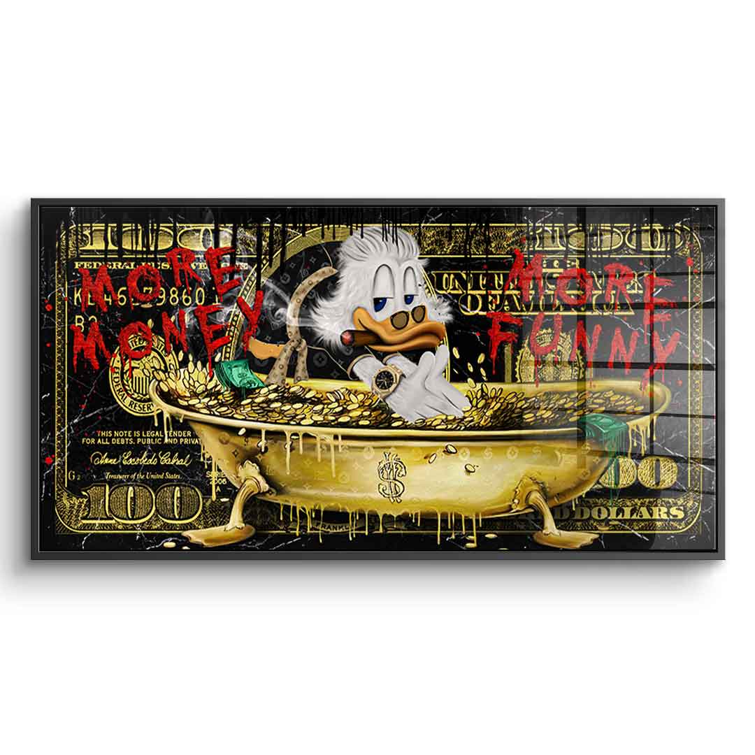 More Money Duck Wall Art – Premium Acrylic Glass Framed Art, Ready to Hang, Handmade in Germany, UV-Resistant Decor 1