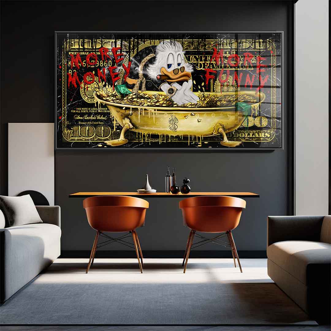 More Money Duck Wall Art – Premium Acrylic Glass Framed Art, Ready to Hang, Handmade in Germany, UV-Resistant Decor 2