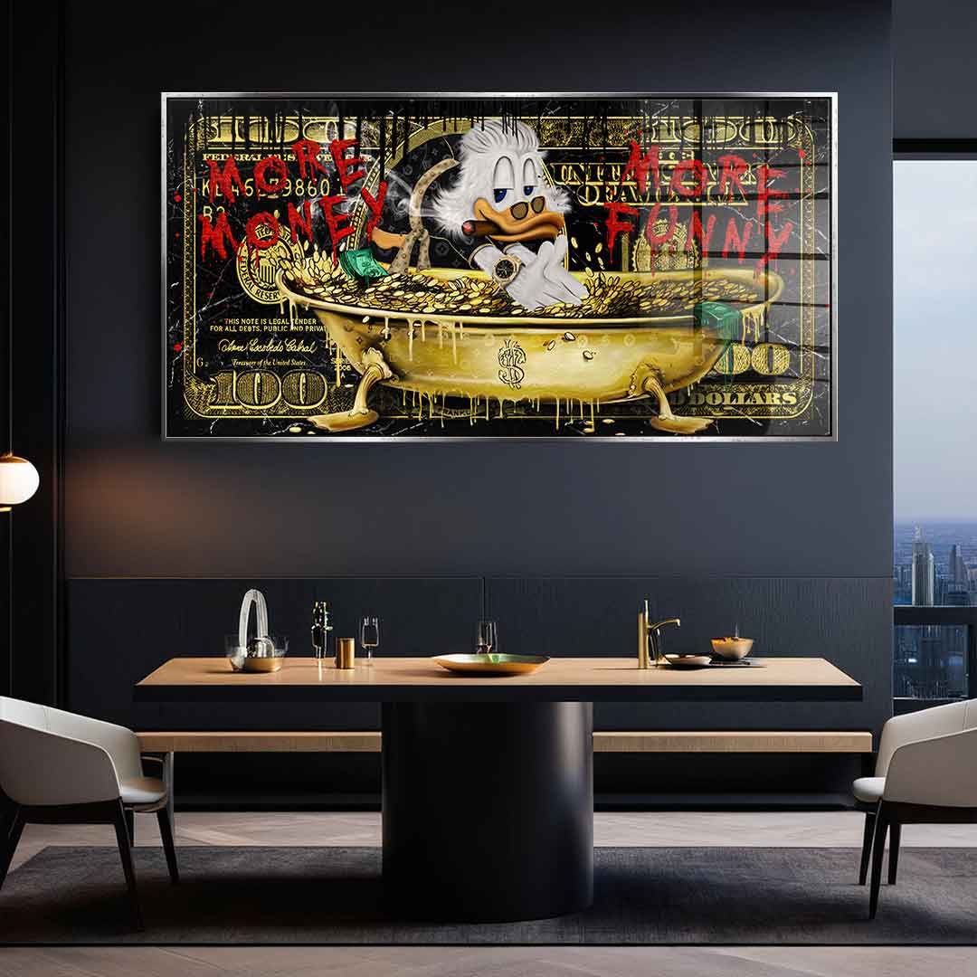 More Money Duck Wall Art – Premium Acrylic Glass Framed Art, Ready to Hang, Handmade in Germany, UV-Resistant Decor 4