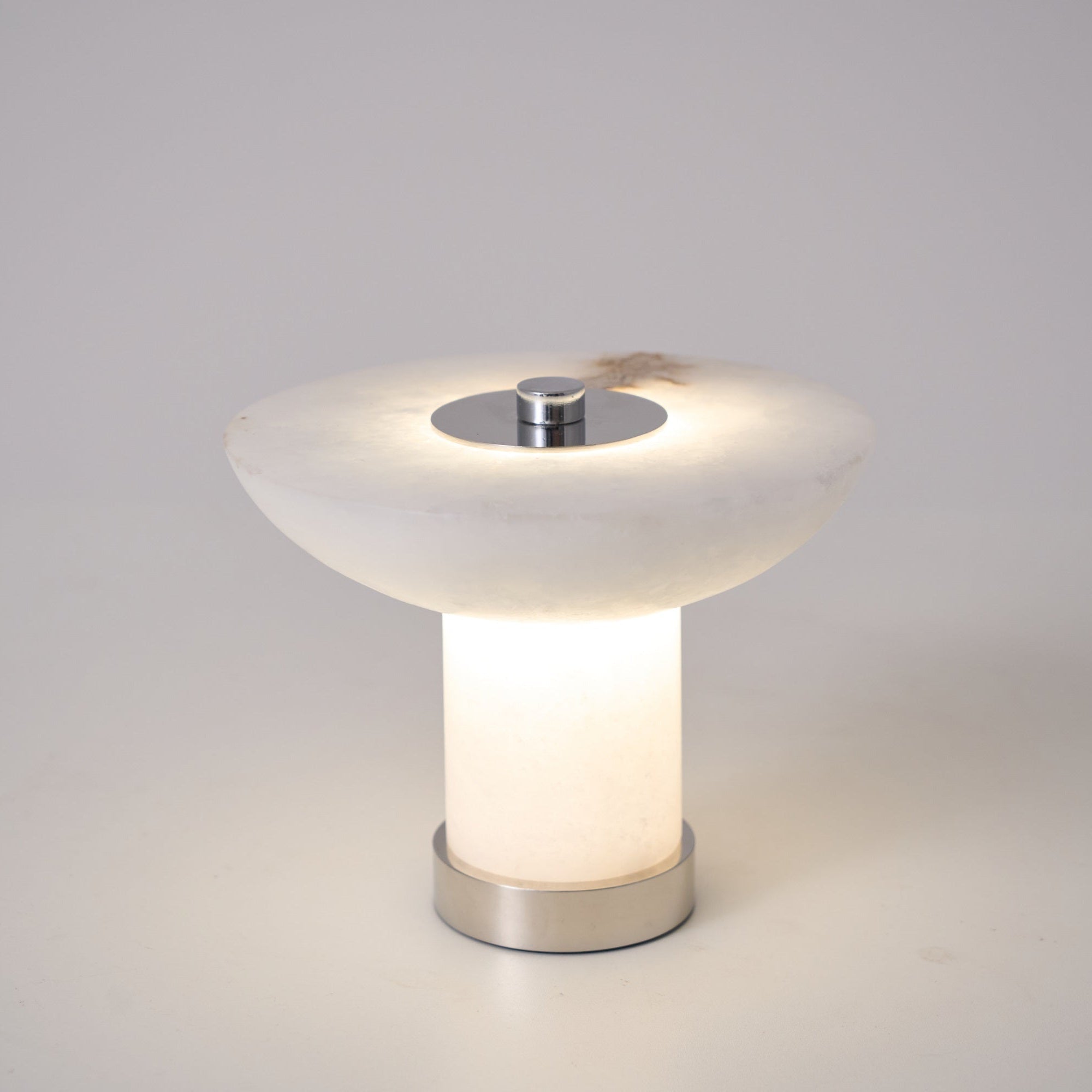 Mushroom-Shaped Alabaster Table Lamp with Touch Control and Integrated LED – Versatile Lighting for Bedside or Desk 0