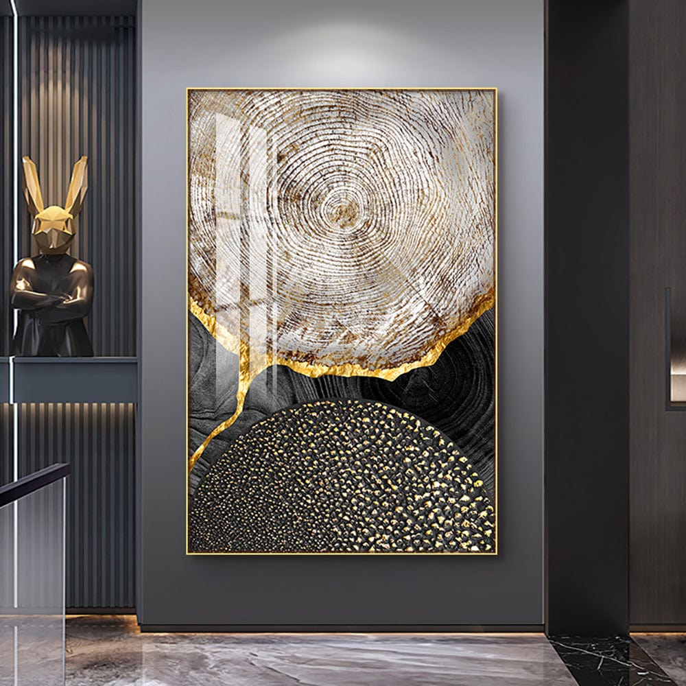 Nature-Inspired Wall Art with Gold Accents β Limited Edition Rings and Dots Artwork on Museum-Quality Paper 0