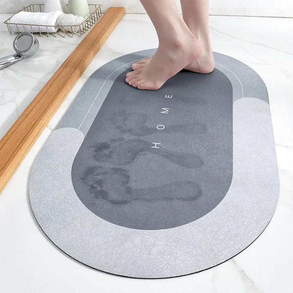 Non-Slip Oval Bath Mat – Quick-Dry Super Absorbent Nappa Leather Bathroom Mat for Safety and Comfort 2