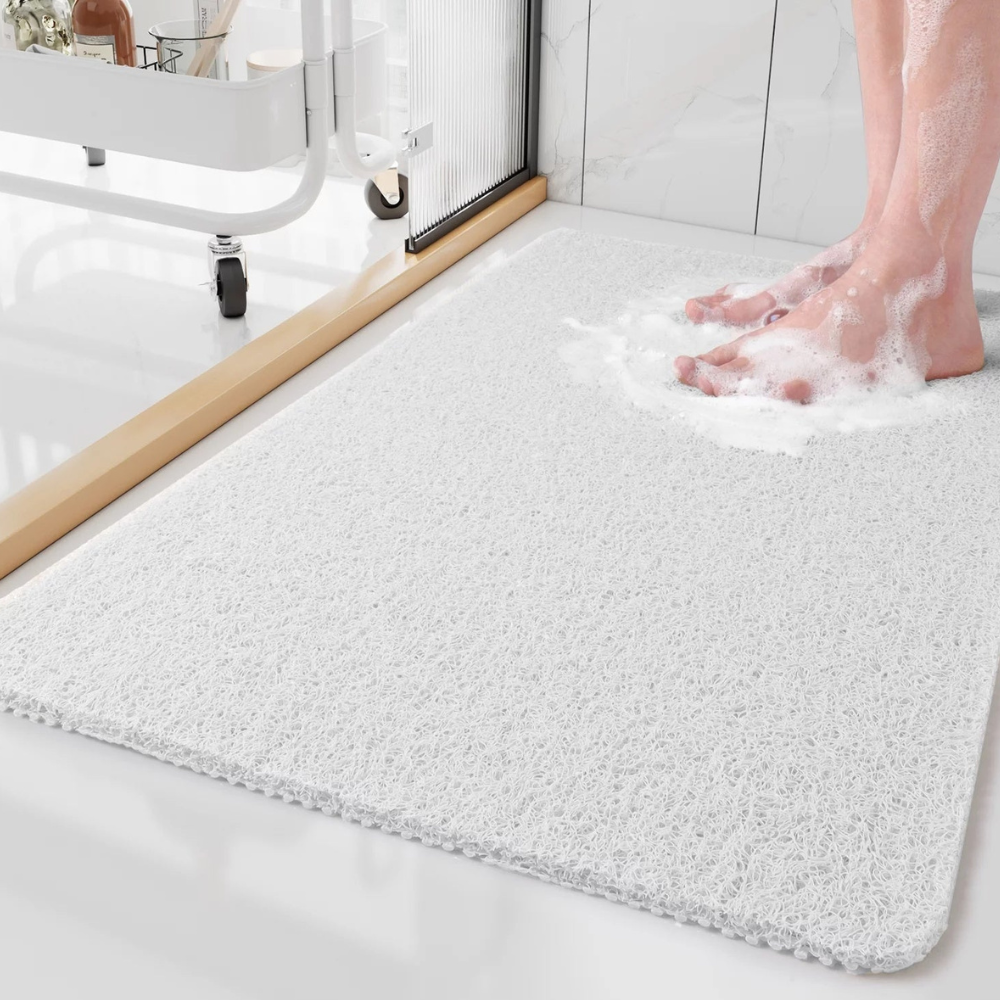 Non-Slip Shower Mat with Soft Anti-Slip Design for Safe Bathroom Use β Versatile Textured Bath Mat 5