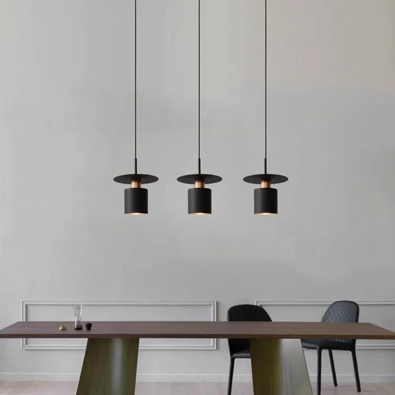 Nordic Black Cylindrical Pendant Lamp – Stylish Metal Kitchen Pendant Lighting for Dining Room 1