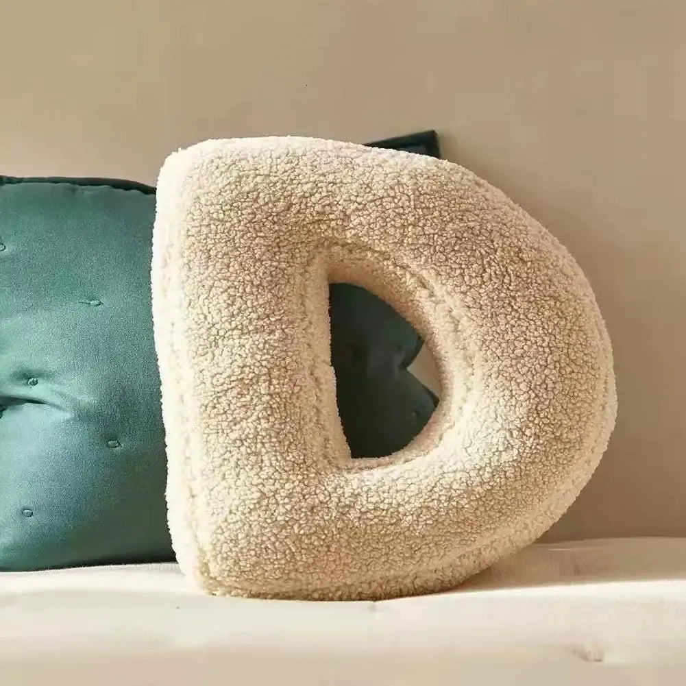Nordic Decorative Cushion in English Letter Design – Soft Cotton Filling for Home Décor 5
