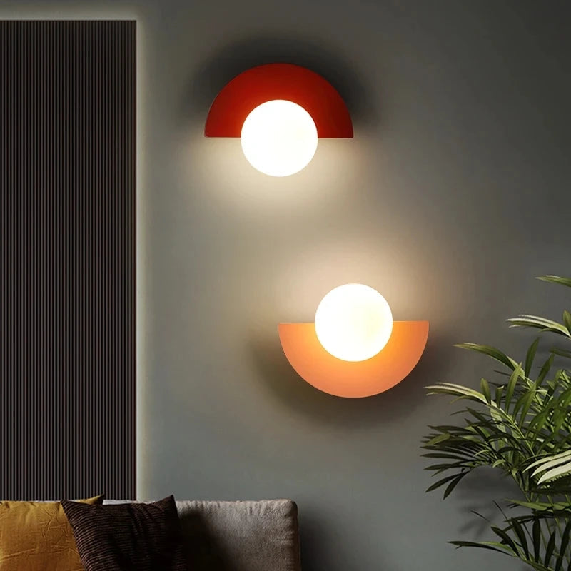 Nordic Design Colorful Wall Sconce with LED Light and Touch Switch – Modern Halfmoon Wall Lamp 1