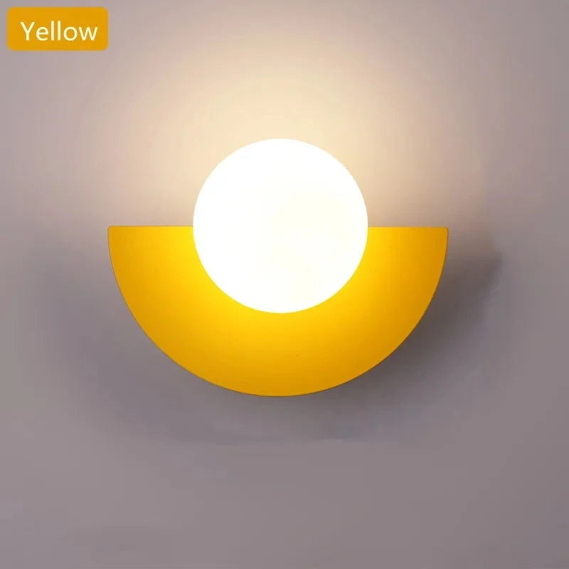 Nordic Design Colorful Wall Sconce with LED Light and Touch Switch – Modern Halfmoon Wall Lamp 10