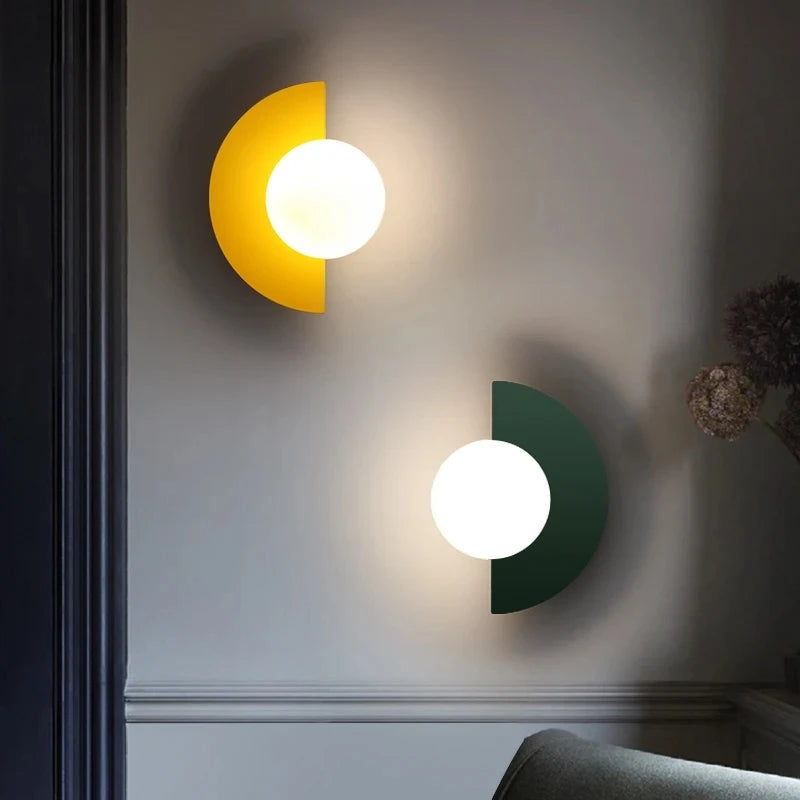 Nordic Design Colorful Wall Sconce with LED Light and Touch Switch – Modern Halfmoon Wall Lamp 3