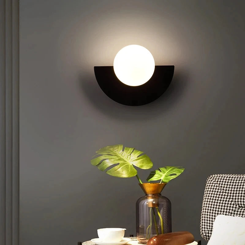 Nordic Design Colorful Wall Sconce with LED Light and Touch Switch – Modern Halfmoon Wall Lamp 5
