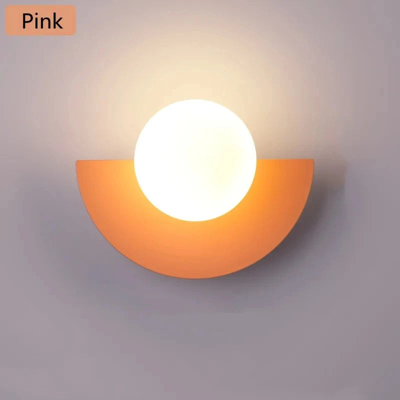 Nordic Design Colorful Wall Sconce with LED Light and Touch Switch – Modern Halfmoon Wall Lamp 9