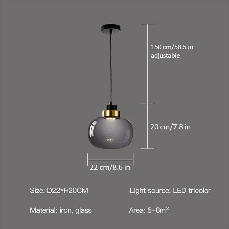 Nordic LED Pendant Lamp – Retro Glass Pendant Lighting with Adjustable Cord for Kitchen and Home 0