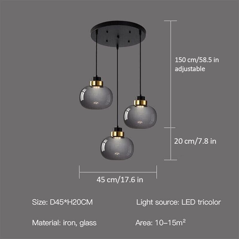 Nordic LED Pendant Lamp – Retro Glass Pendant Lighting with Adjustable Cord for Kitchen and Home 3