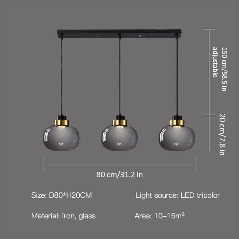 Nordic LED Pendant Lamp – Retro Glass Pendant Lighting with Adjustable Cord for Kitchen and Home 4