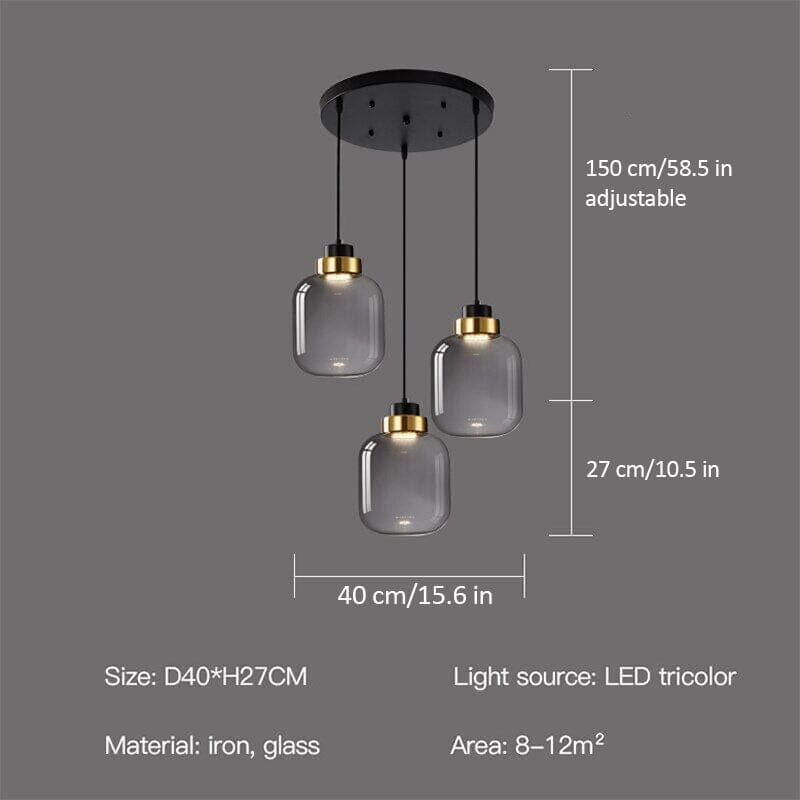 Nordic LED Pendant Lamp – Retro Glass Pendant Lighting with Adjustable Cord for Kitchen and Home 6