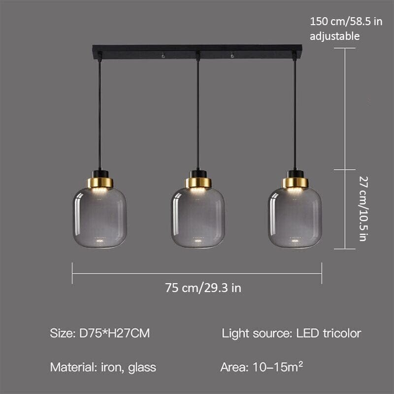 Nordic LED Pendant Lamp – Retro Glass Pendant Lighting with Adjustable Cord for Kitchen and Home 7