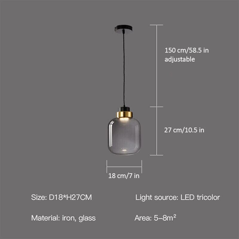 Nordic LED Pendant Lamp – Retro Glass Pendant Lighting with Adjustable Cord for Kitchen and Home 9