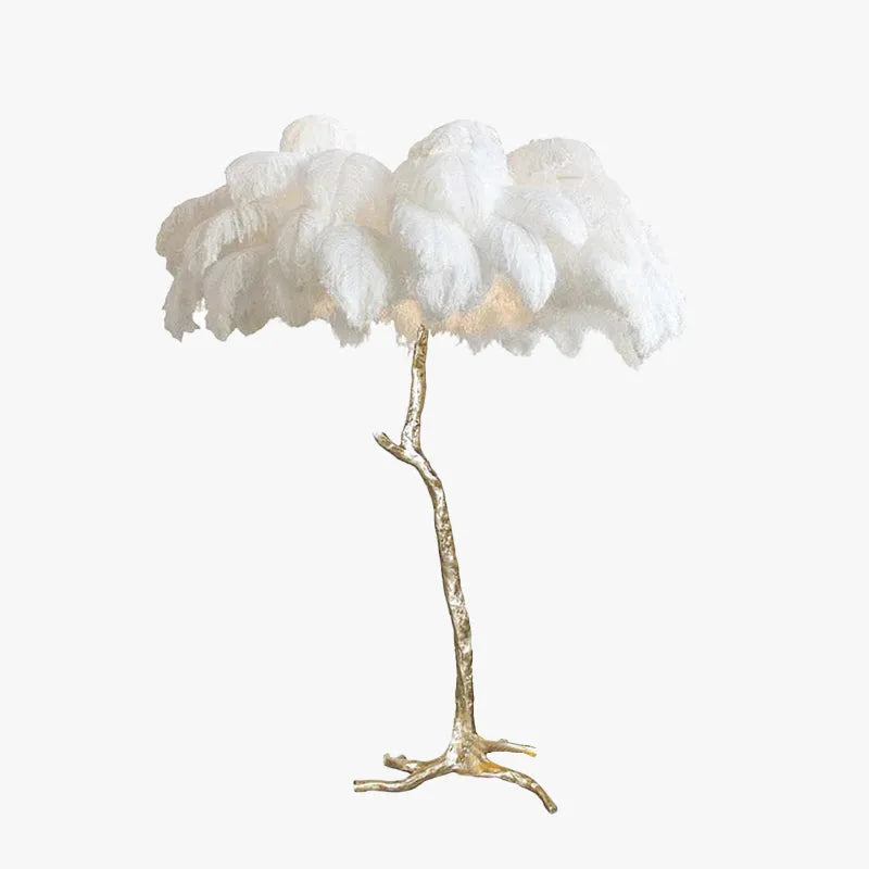 Nordic Luxury Ostrich Feather Floor and Table Lamp – Customizable Colors for Living Room and Bedroom, LED Bulb Included 1