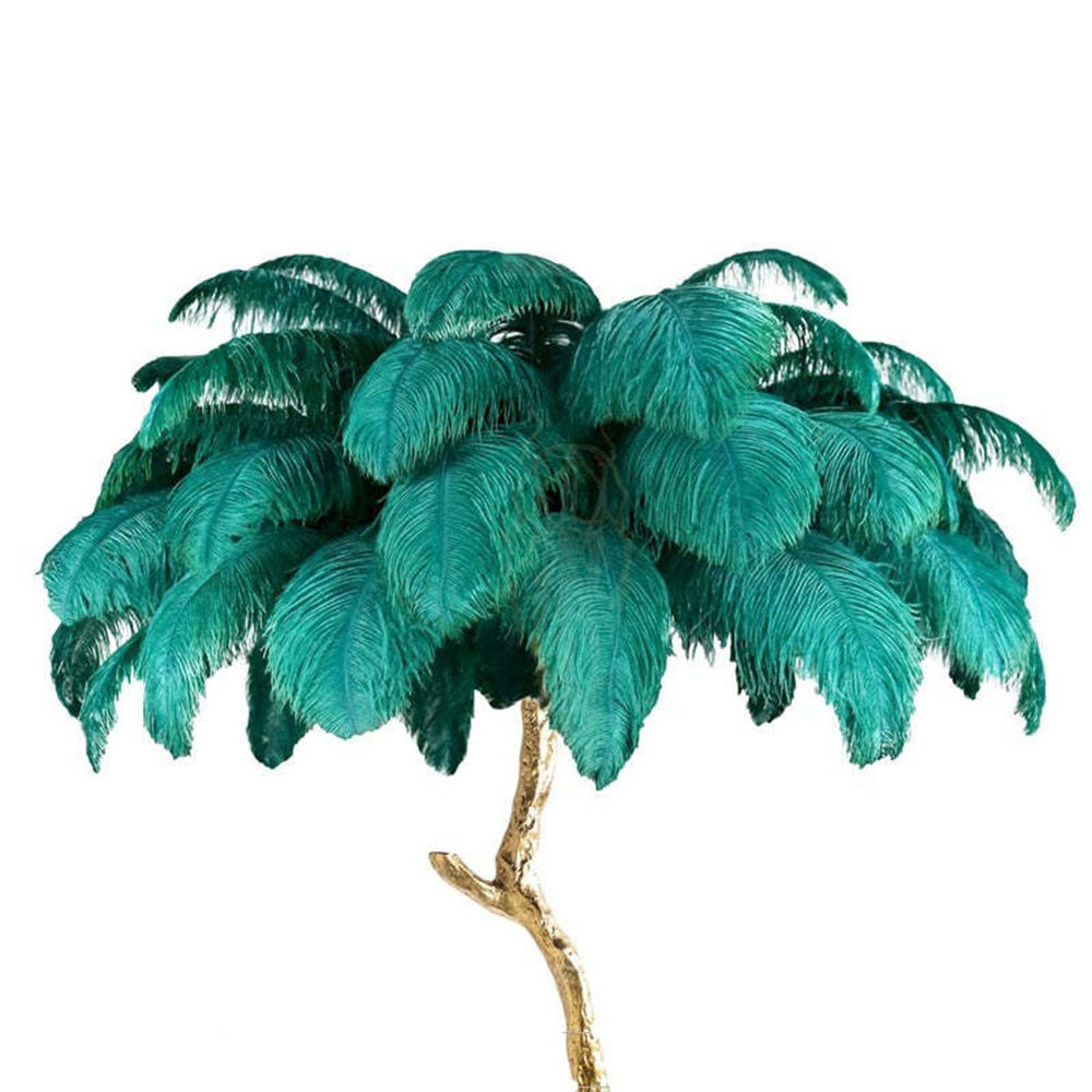 Nordic Luxury Ostrich Feather Floor and Table Lamp – Customizable Colors for Living Room and Bedroom, LED Bulb Included 10
