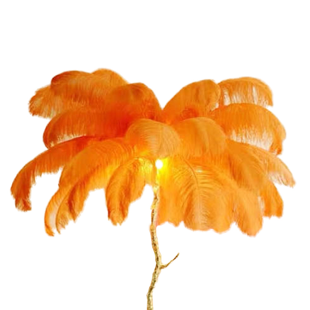 Nordic Luxury Ostrich Feather Floor and Table Lamp – Customizable Colors for Living Room and Bedroom, LED Bulb Included 14