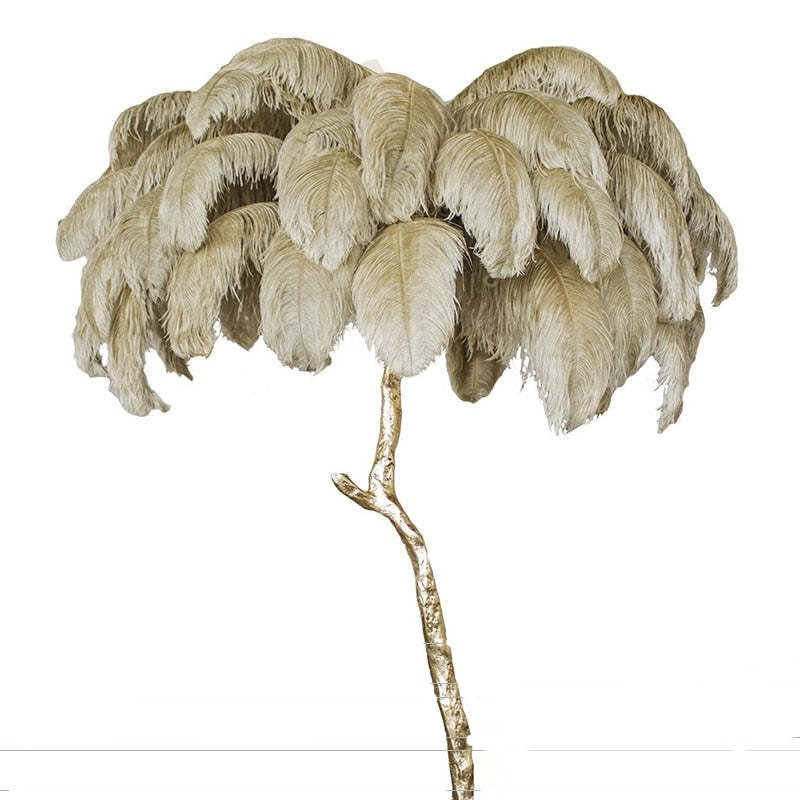 Nordic Luxury Ostrich Feather Floor and Table Lamp – Customizable Colors for Living Room and Bedroom, LED Bulb Included 6