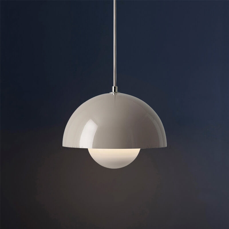Nordic Macaron 1-Light Pendant Light with Semicircle Dome Design – Adjustable Height 0