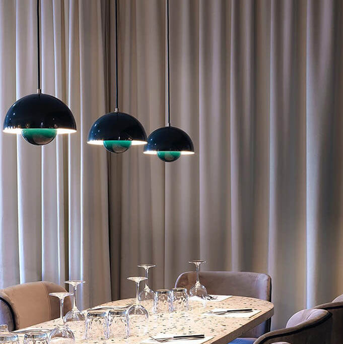 Nordic Macaron 1-Light Pendant Light with Semicircle Dome Design – Adjustable Height 3