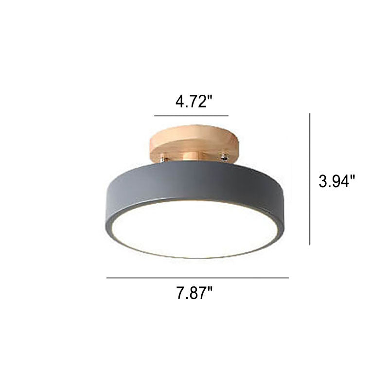 Nordic Round LED Flush Mount Ceiling Light Fixture with Adjustable Color Temperature – Modern Wood Design for Living Room, Hallway, Bedroom 11