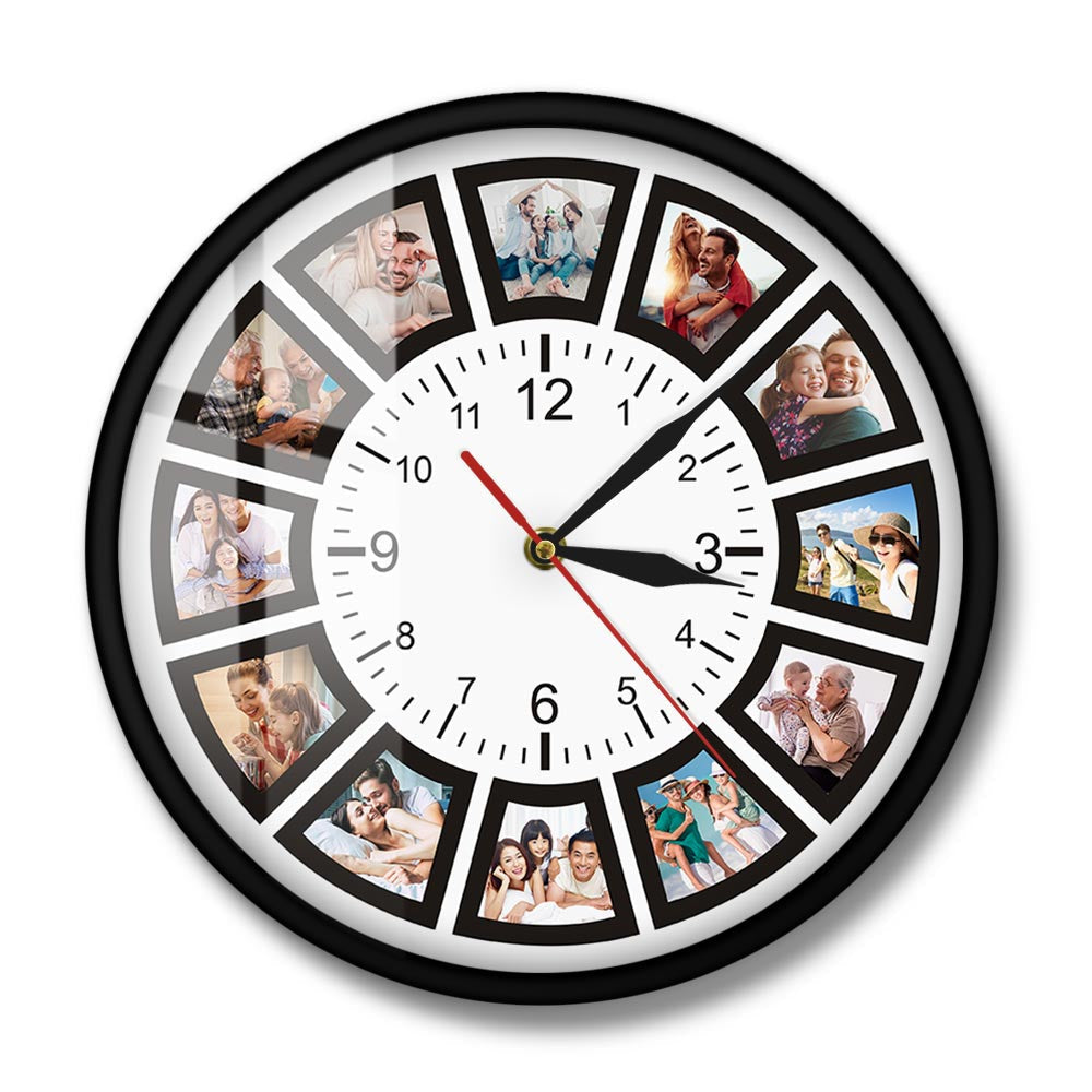 Personalized Photo Collage Wall Clock β 30x30 cm Acrylic Clock with Customizable Design and Vibrant Photos 2