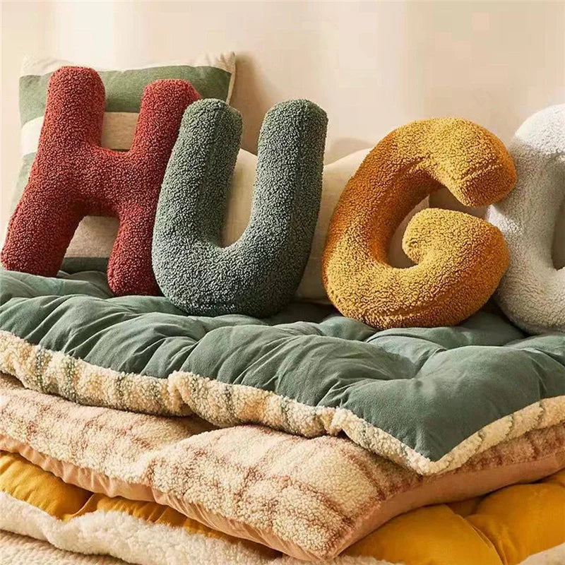 Personalized Velvet Decorative Cushion Cover - Soft Alphabet Pillow for Couch and Home Decor 2