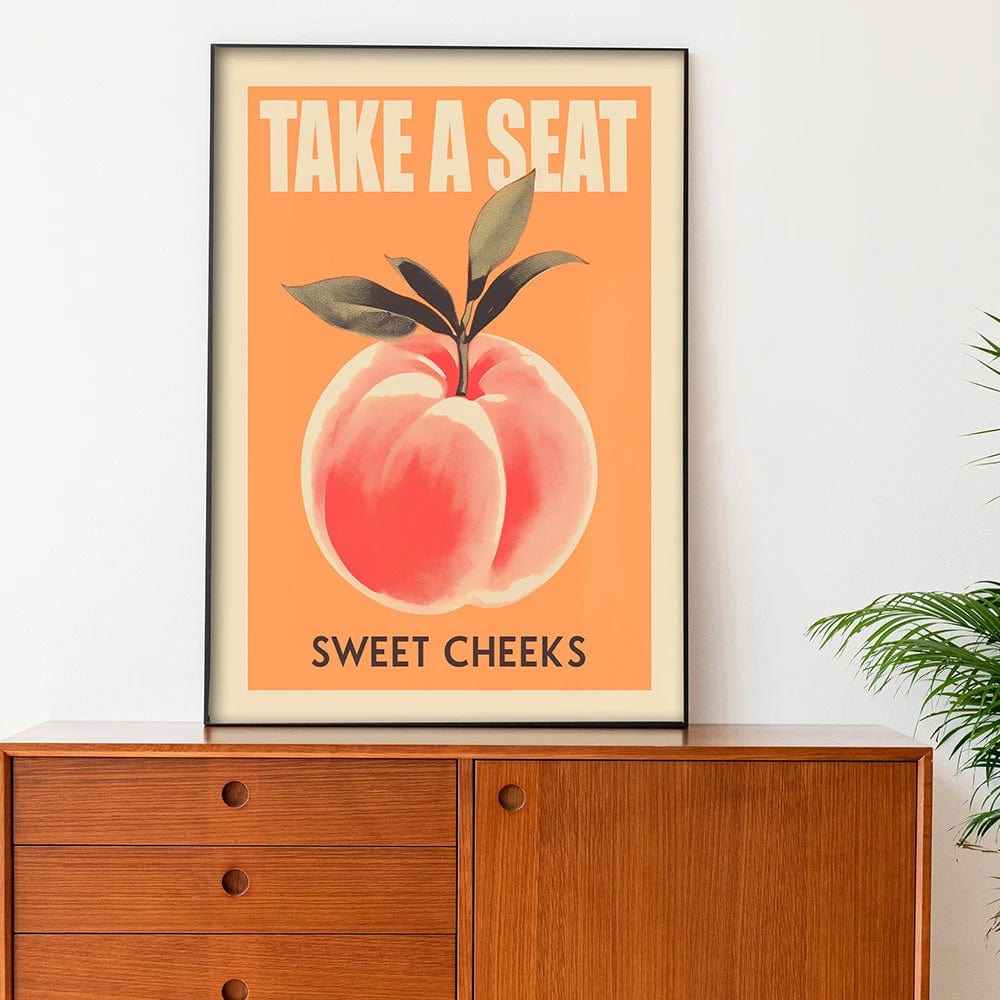 Playful Peach Art Print β Limited Edition Vintage Typography Wall Decor on Museum-Quality Paper 1