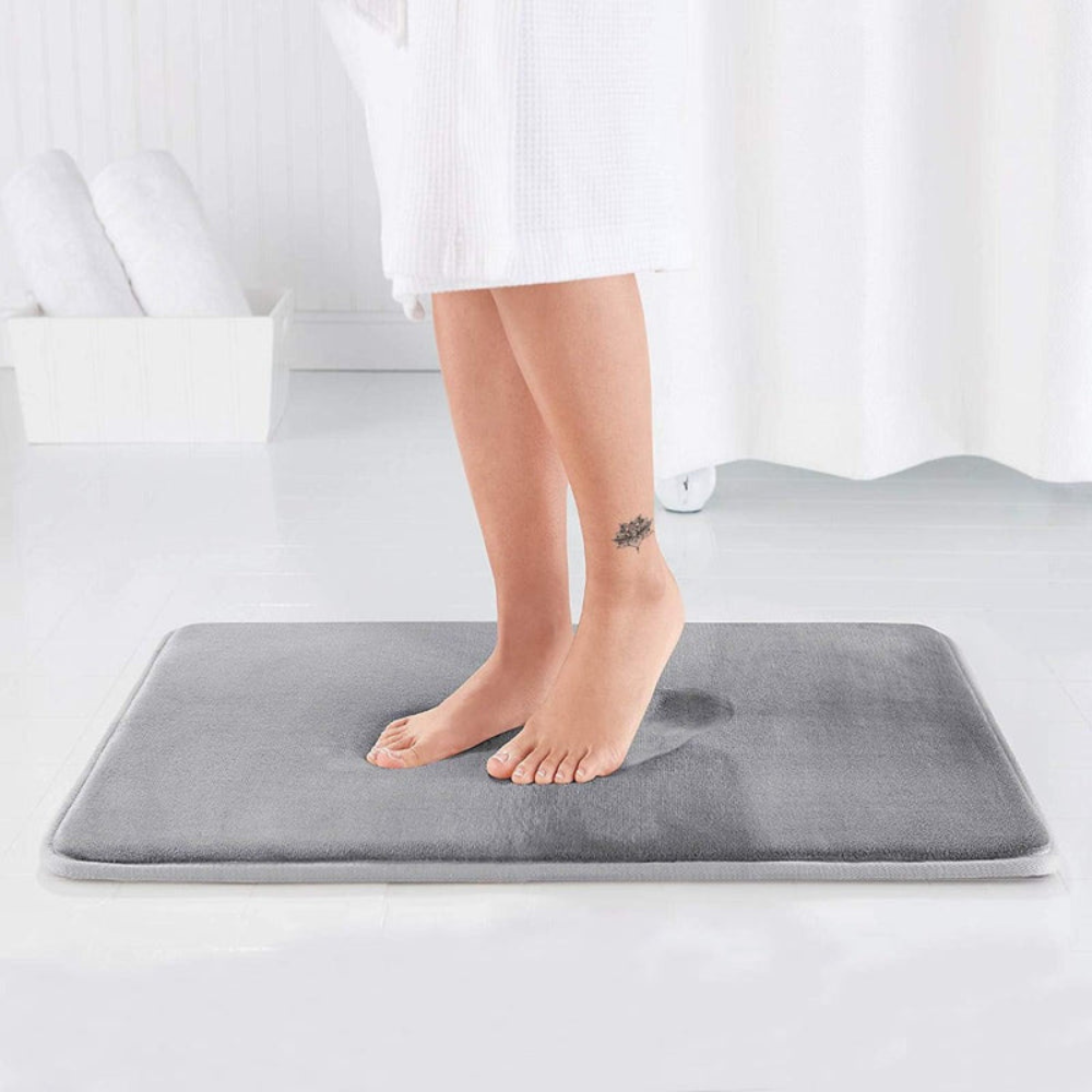Plush Memory Foam Non-Slip Bath Mat – Quick-Drying Bathroom Mat with Ultra-Soft Coral Fleece and Durable Anti-Skid Backing 3