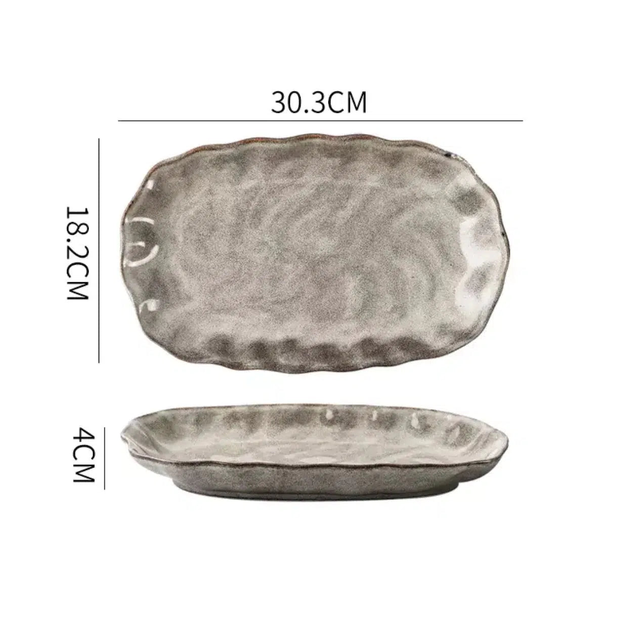 Porcelain Dinnerware Set with Irregular Stone Grain Design – Durable and Microwave Safe Tableware for Elegant Dining 10