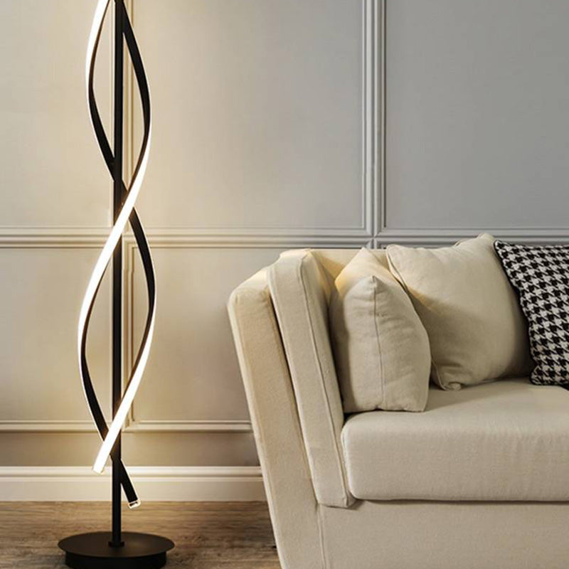 Postmodern Linear Floor Lamp in Black and White – Elegant Acrylic Shade for Modern Interiors 0