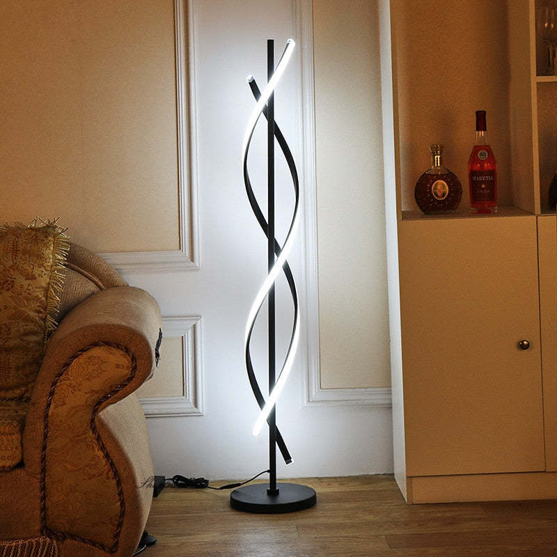 Postmodern Linear Floor Lamp in Black and White – Elegant Acrylic Shade for Modern Interiors 2
