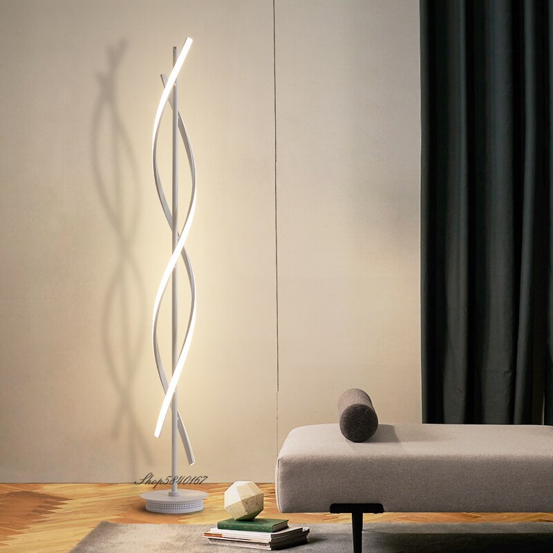 Postmodern Linear Floor Lamp in Black and White – Elegant Acrylic Shade for Modern Interiors 3