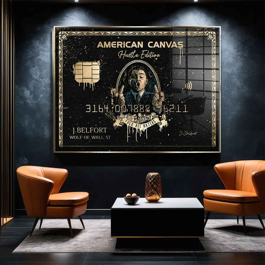 Premium Acrylic Glass Wall Art - Royal American Canvas Motif, Ready to Hang Large Framed Decor for Stunning Home Decoration 1