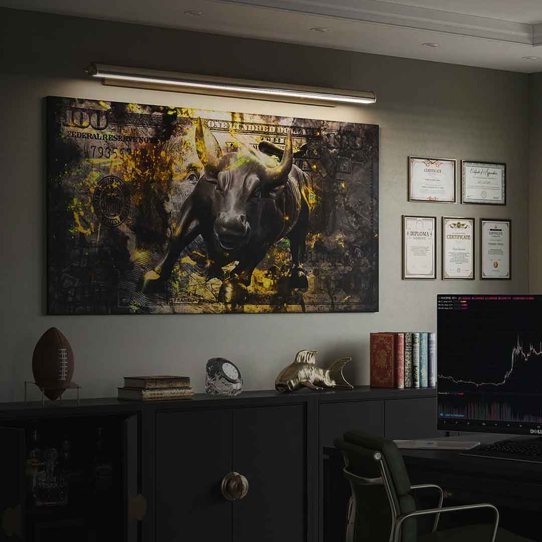 Premium Black Bull Canvas Wall Art β Ready to Hang, UV-Resistant, Handmade in Germany, Custom Sizes Available 1