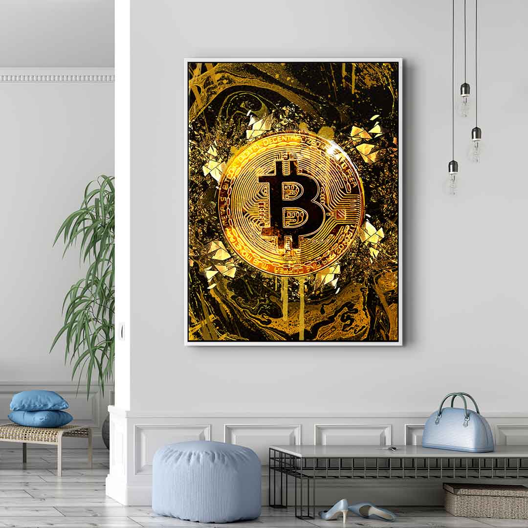 Premium Canvas Prints - Goldrush Bitcoin Motif, Ready to Hang Canvas Wall Art, Handcrafted in Germany 1