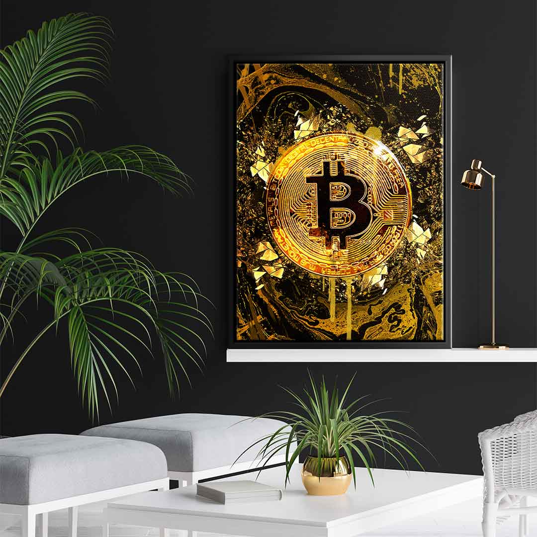 Premium Canvas Prints - Goldrush Bitcoin Motif, Ready to Hang Canvas Wall Art, Handcrafted in Germany 3