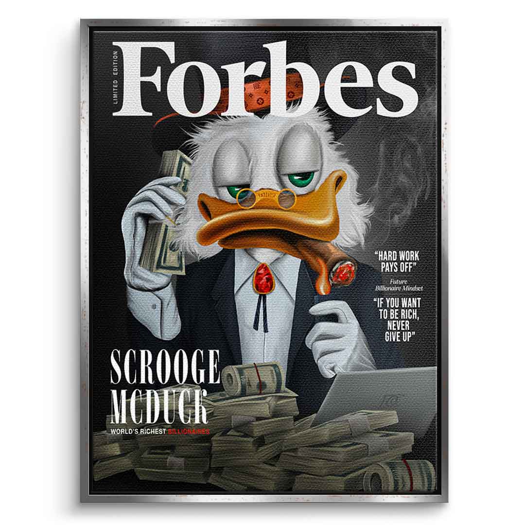 Premium Canvas Wall Art - Billionaire Duck Motif, Handmade in Germany, Ready to Hang, UV-Resistant 10