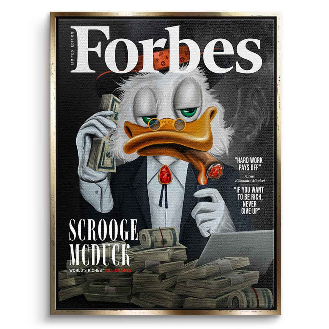 Premium Canvas Wall Art - Billionaire Duck Motif, Handmade in Germany, Ready to Hang, UV-Resistant 11