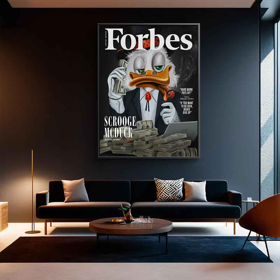 Premium Canvas Wall Art - Billionaire Duck Motif, Handmade in Germany, Ready to Hang, UV-Resistant 3