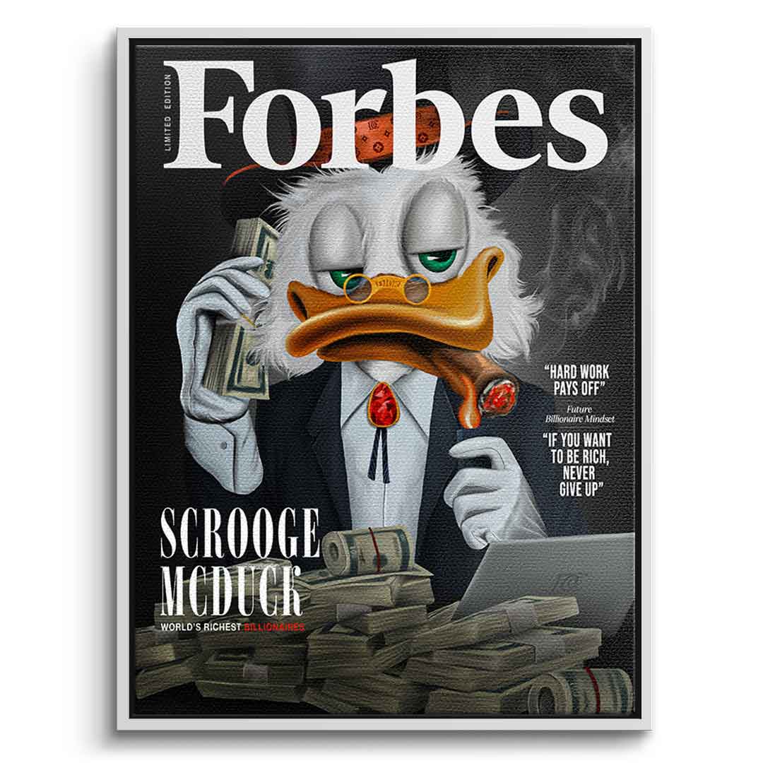 Premium Canvas Wall Art - Billionaire Duck Motif, Handmade in Germany, Ready to Hang, UV-Resistant 6